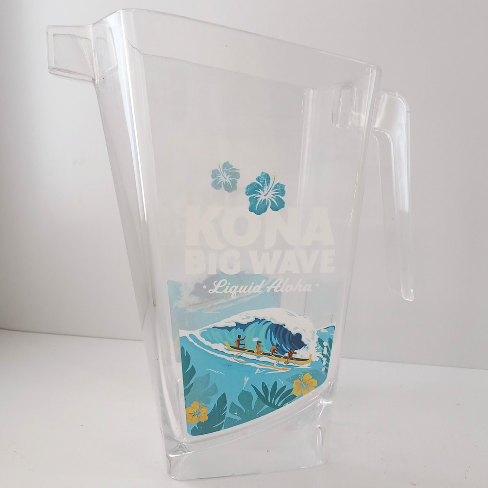 Kona Big Wave Liquid Aloha Acrylic Pitcher Hawaiian Surf Beer Promo Barware Rare